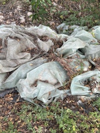 a pile of plastic bags on the ground