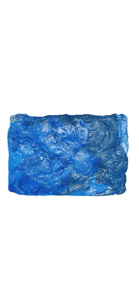 a blue painting on a black background